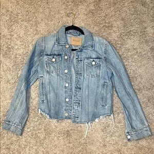 BLANKNYC Distressed Raw Hem Denim Jacket